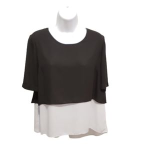 Joseph Ribkoff Black And White Split Back Blouse